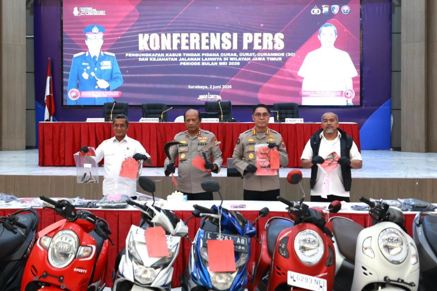 Selama Mei 2026, Polda Jatim Intensif Berantas Kejahatan Jalanan